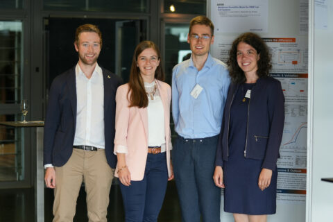 Gruppenbild der Vertreter des FST am EFCF 2023, von links nach rechts: Tancrede, Sophie, Nicklas und Katharina